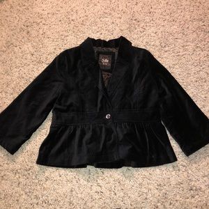 Justice Black Velvet Blazer Girls XL size 16